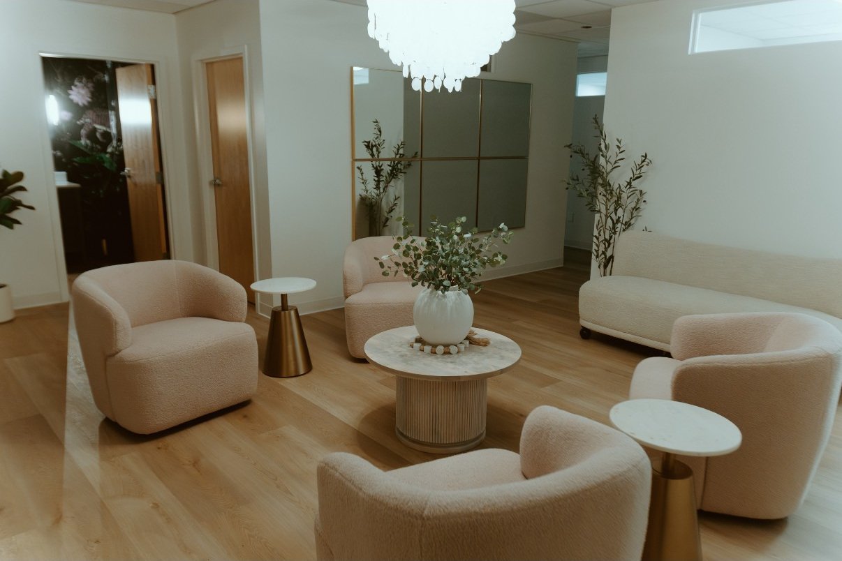 Clean, professional medical spa treatment room with neutral tones at Dolcé Villa Salon Suites & Med Spa in Portland
